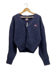 画像：Vネックカーディガン(厚手)/S/アクリル/NVY/無地