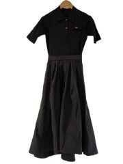 画像：半袖ワンピース/S/レーヨン/BLK/1525131012-0