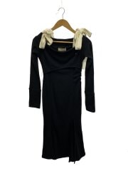 画像：長袖ワンピース/FREE/アクリル/BLK/AM1054