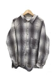 画像：長袖シャツ/2/コットン/GRY/チェック/ANC-SH21