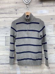 画像：ニット・セーター(薄手)/--/コットン/GRY/ボーダー/3324-7416