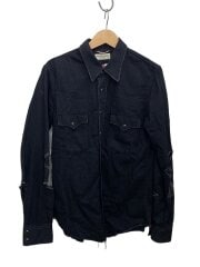画像：16SS/エディ期/クラッシュリペアデニムウエスタンシャツ/XS/コットン/BLK/417374