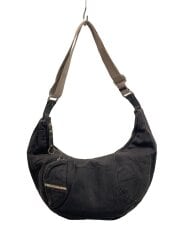 画像：ショルダーバッグ/デニム/BLK/ハーフムーン