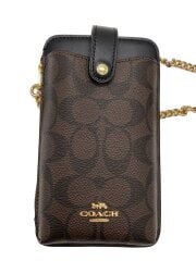 画像：ショルダーバッグ/レザー/BRW/総柄