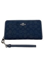 画像：ロングジップアラウンドウォレット/シグネチャー/キャンバス/BLU/総柄/レディース/CU150