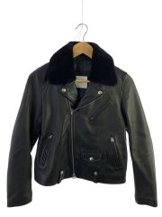 画像：ダブルライダースジャケット/M/羊革/BLK/173-3506/ファー着脱可