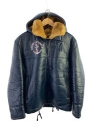 画像：ミリタリージャケット/M/羊革/BLU