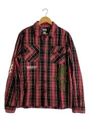 画像：RN98011/長袖シャツ/L/コットン/RED/チェック