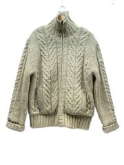 画像：カーディガン(厚手)/L/ウール/CRM/無地/F944