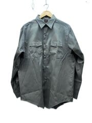 画像：長袖シャツ/--/コットン/GRY/無地