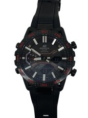 画像：ソーラー腕時計_EDIFICE/デジアナ/ラバー/BLK/BLK