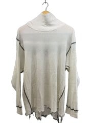 画像：25AW/DAMAGE WAFFLE HI-NECK LS T-SHIRT/1/コットン/WHT/ANC-CT135