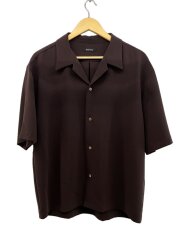 画像：26SS/Fluid Open Collar Shirt/半袖シャツ/3/ポリエステル/BRW/無地