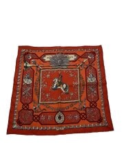 画像：カレ40/スカーフ/シルク/ORN/総柄