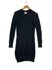 画像：長袖ワンピース/36/カシミア/BLK/P75352K10778//