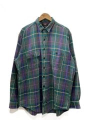画像：90s/3つ星/ヘビーネル/ネルシャツ/XL/コットン/GRN/チェック