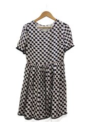 画像：半袖ワンピース/38/シルク/WHT/チェック/F752RO125531