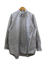 画像：23SS/オックスBDシャツ/長袖シャツ/3/コットン/GRY/ストライプ/X01-02009