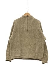 画像：ニット・セーター(厚手)/L/コットン/BEG/ハーフジップ//