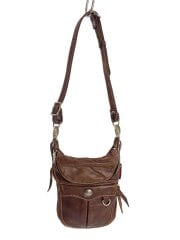 画像：ポーチ/レザー/BRW/無地