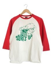 画像：長袖Tシャツ/38/コットン/RED/プリント