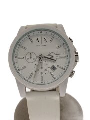 画像：クォーツ腕時計/アナログ/ラバー/WHT/WHT/AX1325//