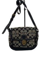 画像：クリケット・ショルダーバッグ_シグネチャー_ブラック/キャンバス/BLK/総柄