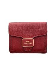 画像：2つ折り財布/レザー/RED/レディース