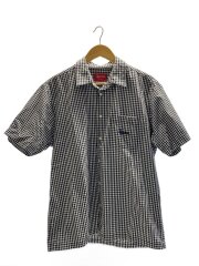画像：21SS/Gingham S/S Shirt/半袖シャツ/M/コットン/ホワイト&ブラック/ギンガムチェック
