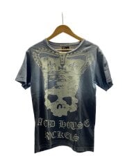 画像：スカル/ドクロ/Tシャツ/M/コットン/グレー/35-13TE03/Y2K