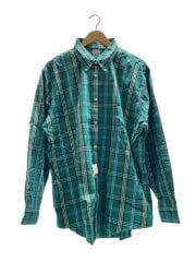 画像：タグ付/REGENT/ボタンダウン/長袖シャツ/XL/コットン/グリーン/チェック