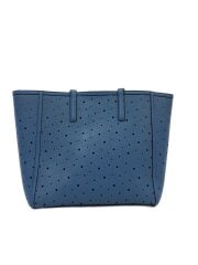 画像：トートバッグ/レザー/BLU/花柄