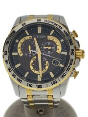 画像：ソーラー腕時計/アナログ/ステンレス/BLK/SLV/E610-S104840