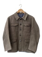 画像：ジャケット/--/コットン/GRY/ストライプ