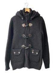 画像：ニットダッフル/ダッフルコート/XS/ウール/BLK/無地