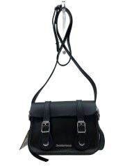 画像：ショルダーバッグ/レザー/BLK/無地/7インチサッチェルバッグ