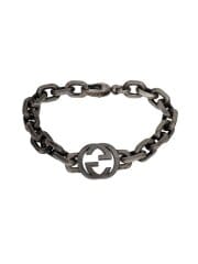 画像：インターロッキングG/全体的にくすみ有/ブレスレット/SV925/SLV/メンズ