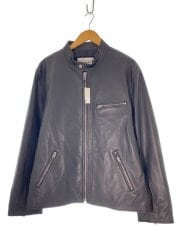 画像：レザーレーサージャケット/シングルライダースジャケット/XL/羊革/BLK/CBM39