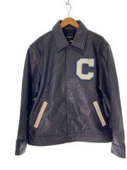 画像：レザーヴァーシティジャケット/スタジャン/XL/牛革/NVY/CCA43