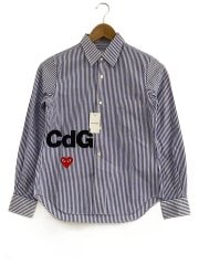 画像：長袖シャツ/XS/コットン/BLU/ストライプ/AE-B101