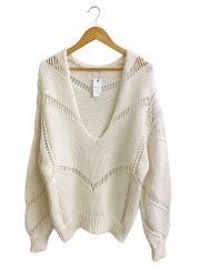 画像：セーター(厚手)/--/コットン/WHT/無地/8713-183-0016