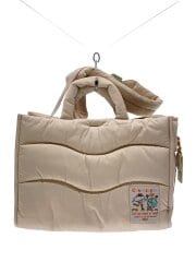 画像：タグ付/LOOP QUILTED WAVY TOTE/ハンドバッグ/ポリエステル/BEG/CQ057//
