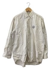 画像：長袖シャツ/L/コットン/WHT/無地//
