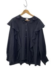 画像：長袖ブラウス/FREE/レーヨン/BLK/無地/89122-4082