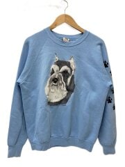 画像：usa製/スウェット/L/コットン/BLU/アニマル/シュナウザー/80s