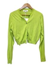 画像：カーディガン(薄手)/フロントレイヤード/38/シルク/GRN/無地/300GA170-0690