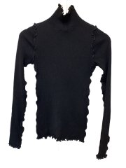 画像：メロウリブロングスリーブニット/ニット・セーター(薄手)/38/ウール/BLK/300GA170-2490