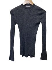 画像：クルーネッククロングスリーブス/ニット・セーター(薄手)/M/ウール/GRY/470FA170-1360