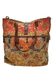 画像：トートバッグ/コットン/RED/総柄