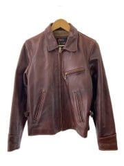 画像：擦れ、焼け有/レザージャケット・ブルゾン/34/レザー/無地/